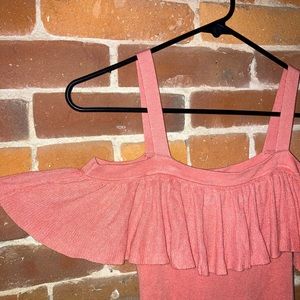 EXPRESS Women’s Pink Top Peek-a-Boo Shoulders